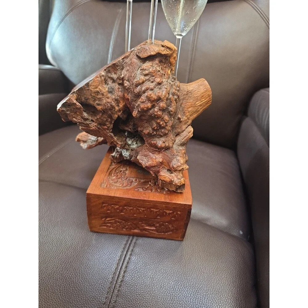 Blown Glass 3 Tear Drop Oil Burl Lamp-One Of A Kind-Hand Made-USA
